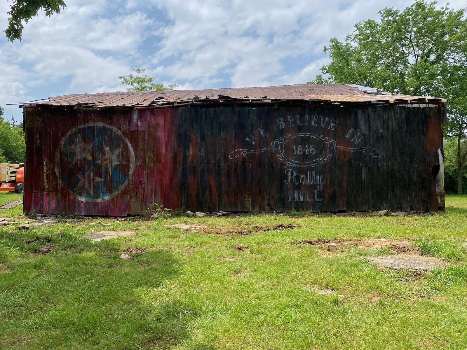 Mural Painted Old Barns in College Grove Side After - Exterior Murals