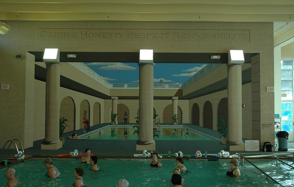 YMCA Custom Painted Pool Mural Art Featured In Franklin Tennessee
