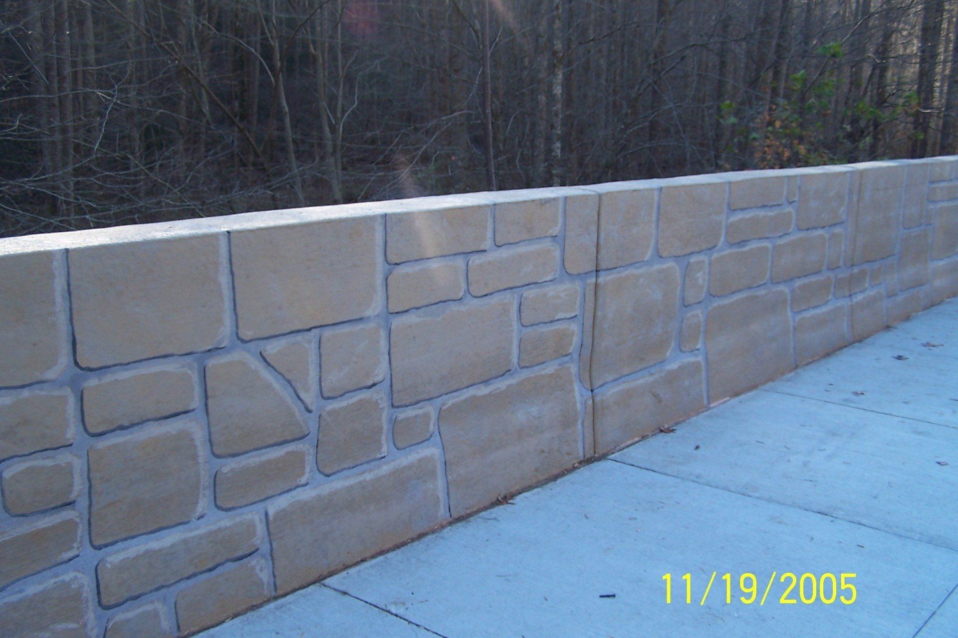 retaining and parapet walls on the side of the roads in Gatlinburg, Tennessee