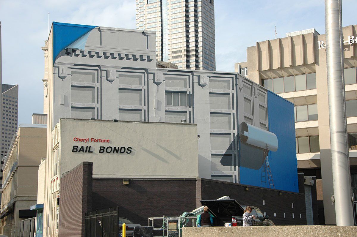indy bail bonds building custom wall mural art