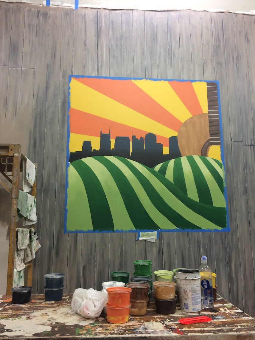 Market Street Mercantile in Nashville Features Interior Canvas Mural