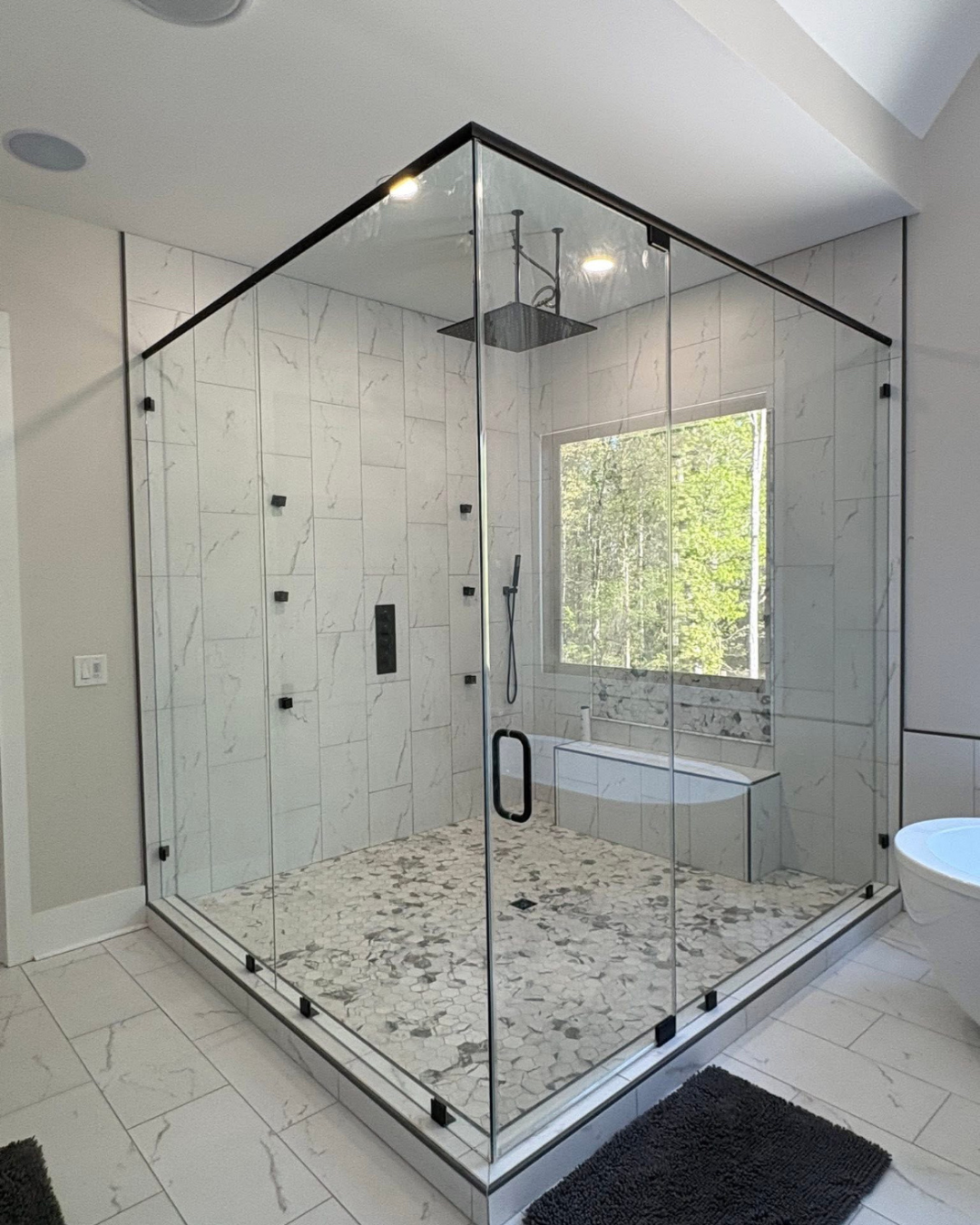 Modern shower glass