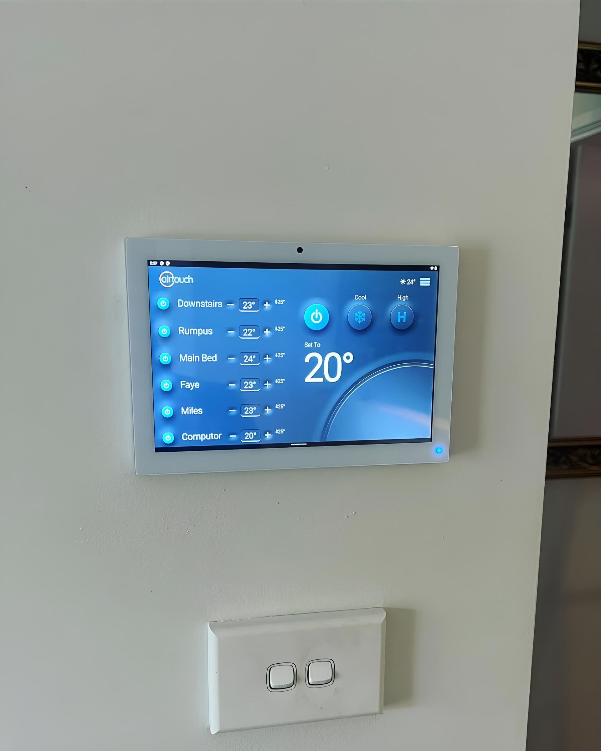 Smart Air Condition With a Screen That Says 20 Degrees on It — Kiama Air Conditioning in Albion Park Rail, NSW