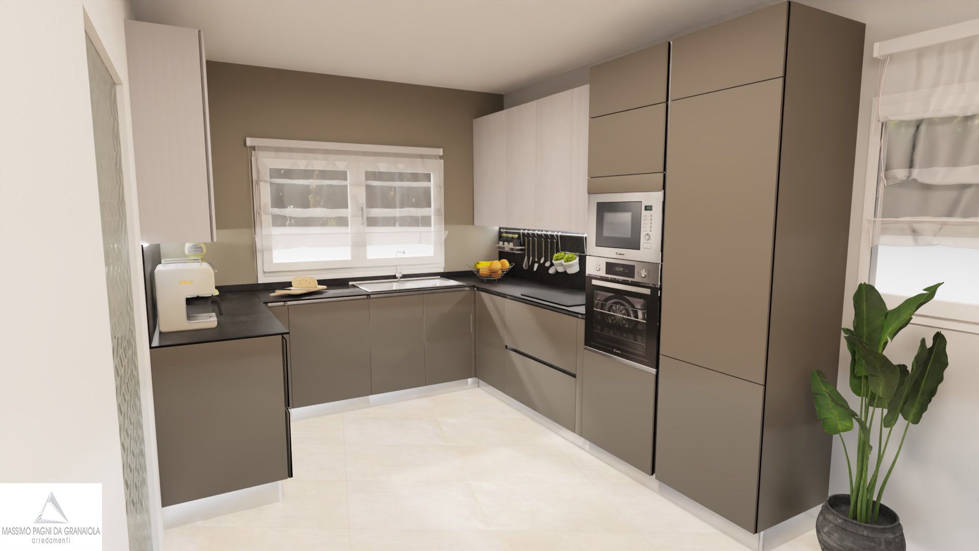 cucina rossa in stile moderno