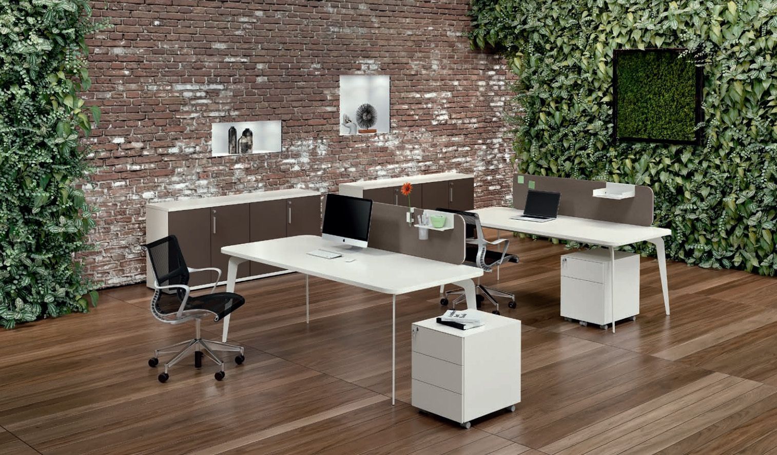 postazioni d'ufficio con arredi di design