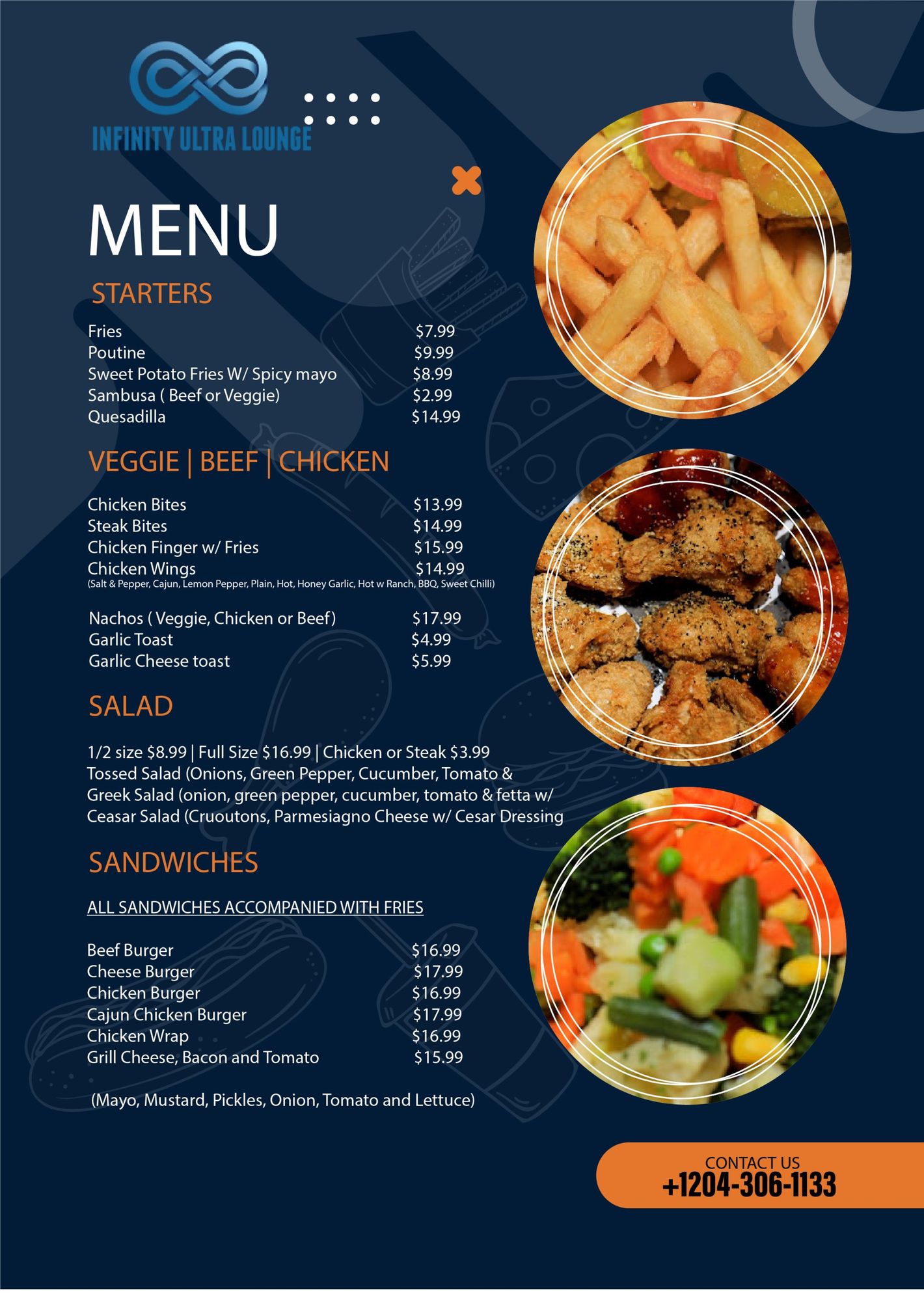 Menu | Infinity Ultra Lounge