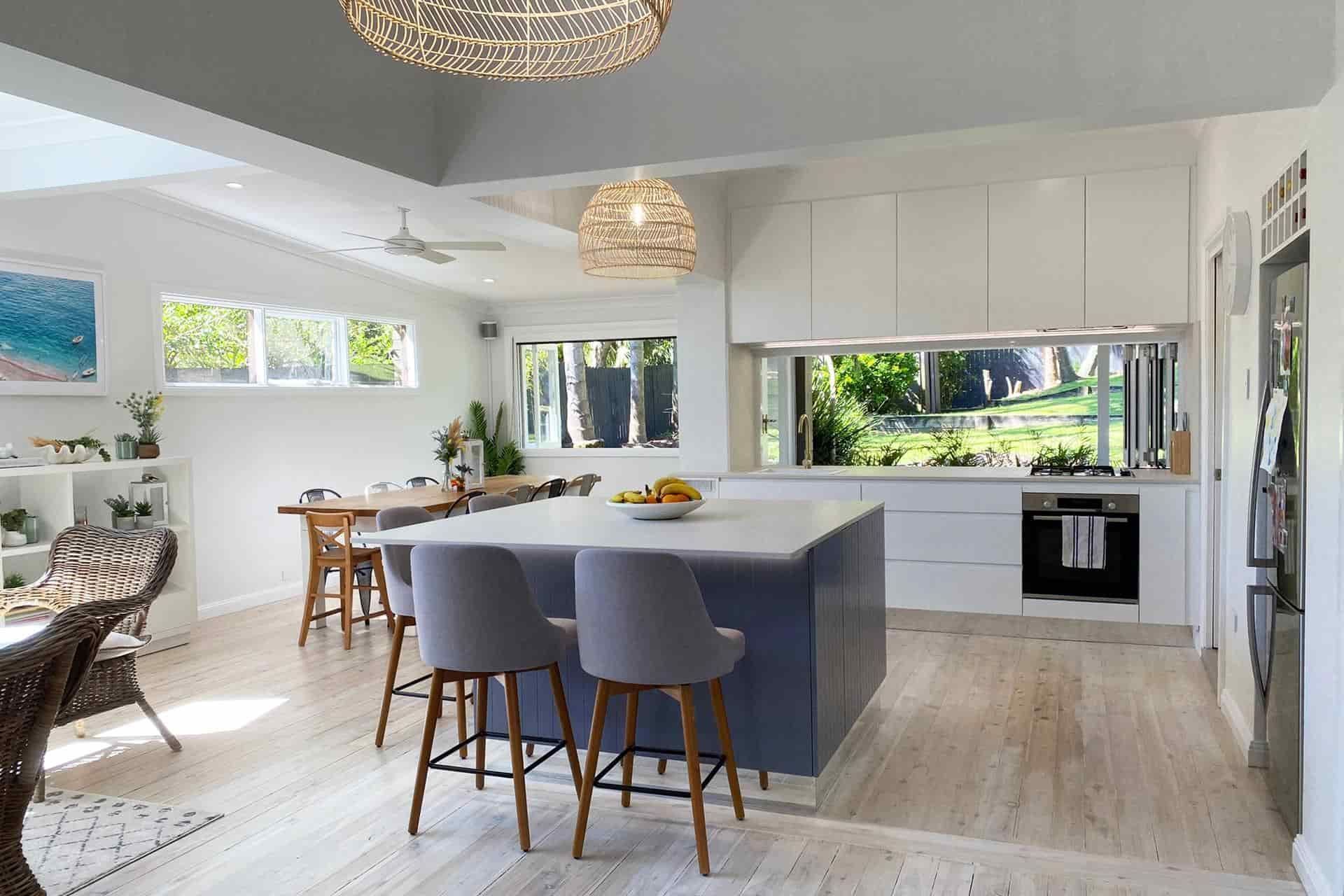 There Is a Large Island in The Middle of The Kitchen — Blue Horizon Projects in Bateau Bay, NSW