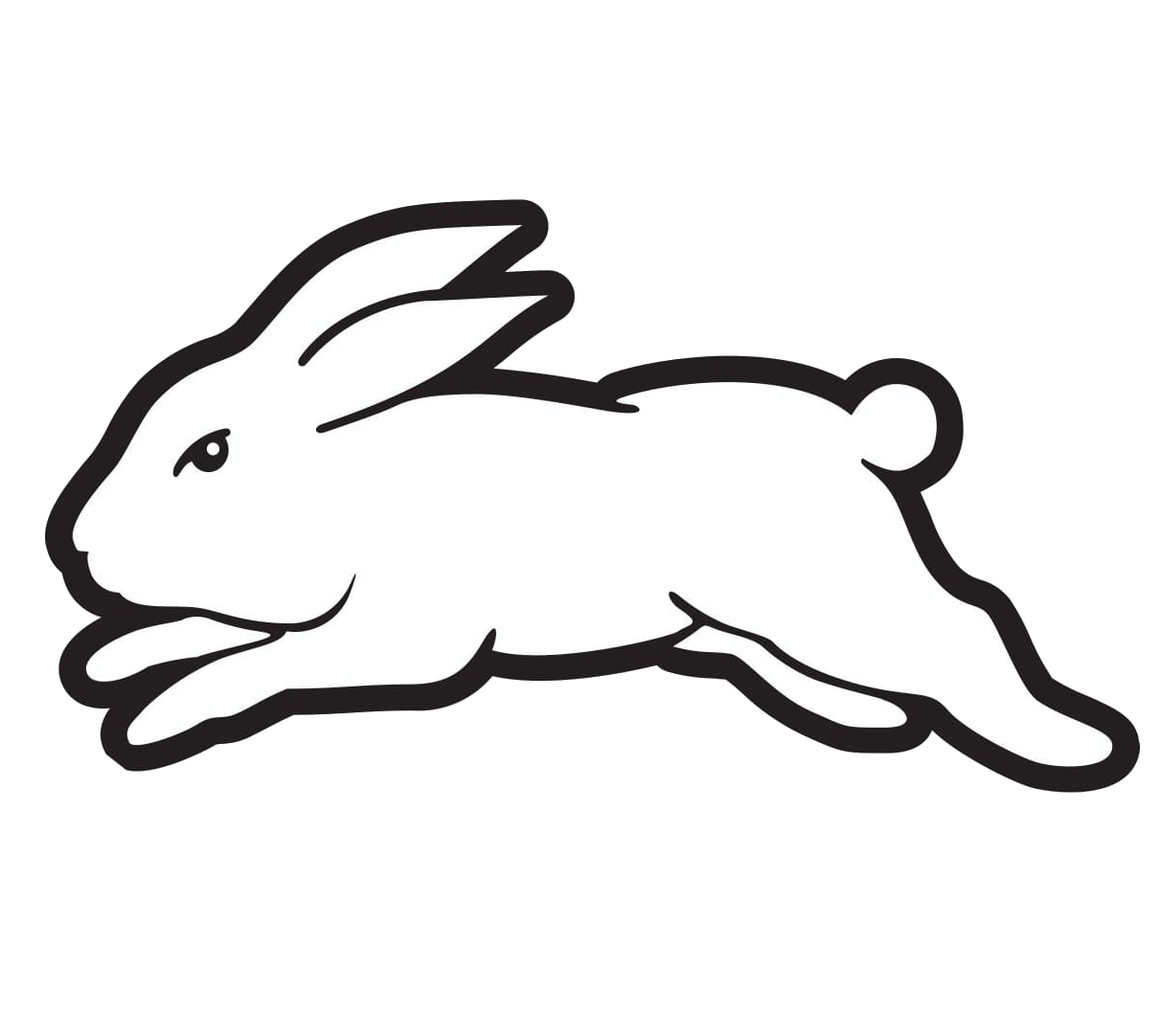 A black and white logo for the Rabbitohs