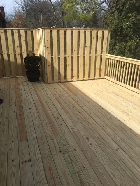 Back Decking picture of the inside with a wall