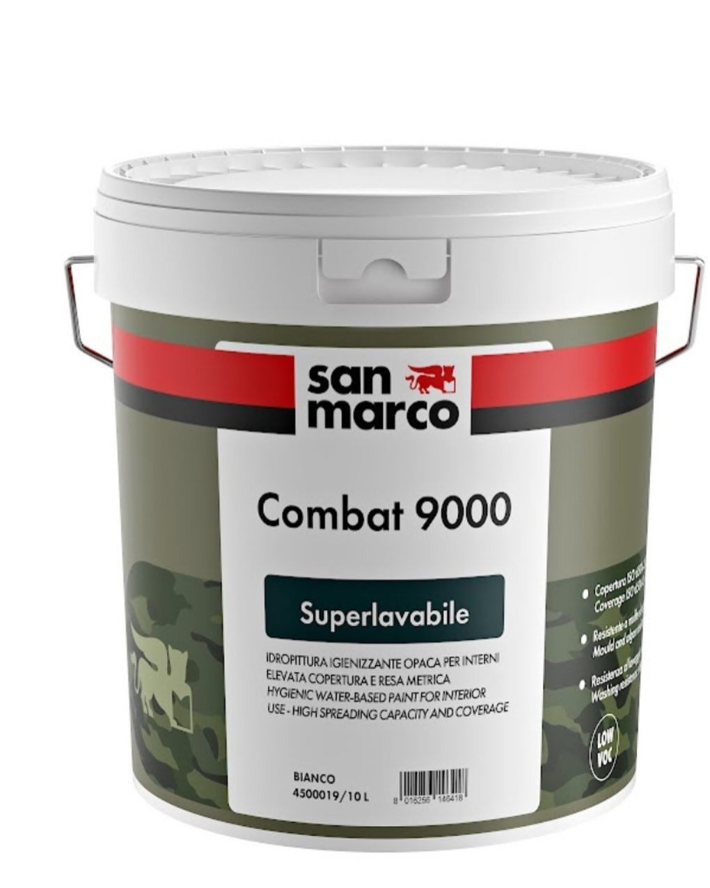 Un secchio di vernice San Marco Combat 9000 superlavabile