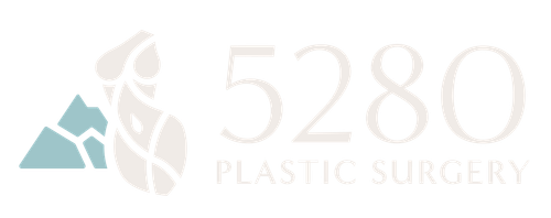 Logo for 5280 Plastic Surgery: stylized mountain and figure with text.