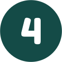 White number 4 inside a dark teal circle.