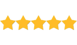 Five gold stars in a row, representing a perfect rating.
