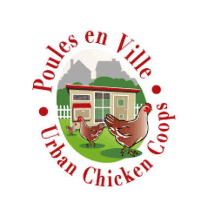 A logo for poules en ville urban chicken coops