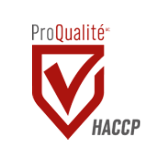 Un logo pour proqualite haccp avec une coche rouge