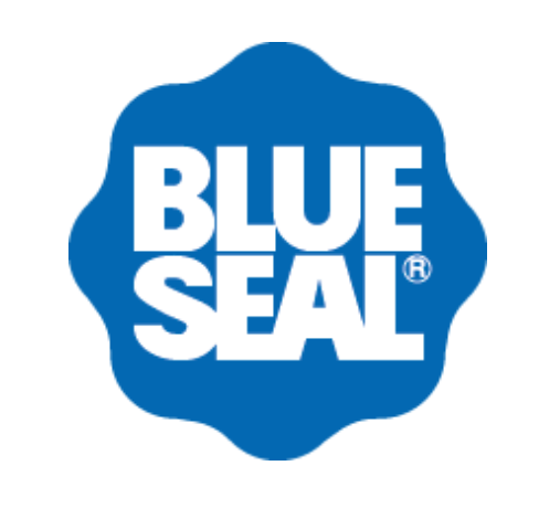 Un logo de sceau bleu sur fond blanc