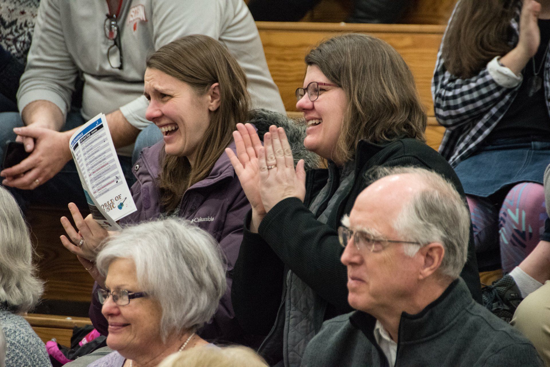 Audience members react to the puppet fun at one of FFM's Musicfest shows.