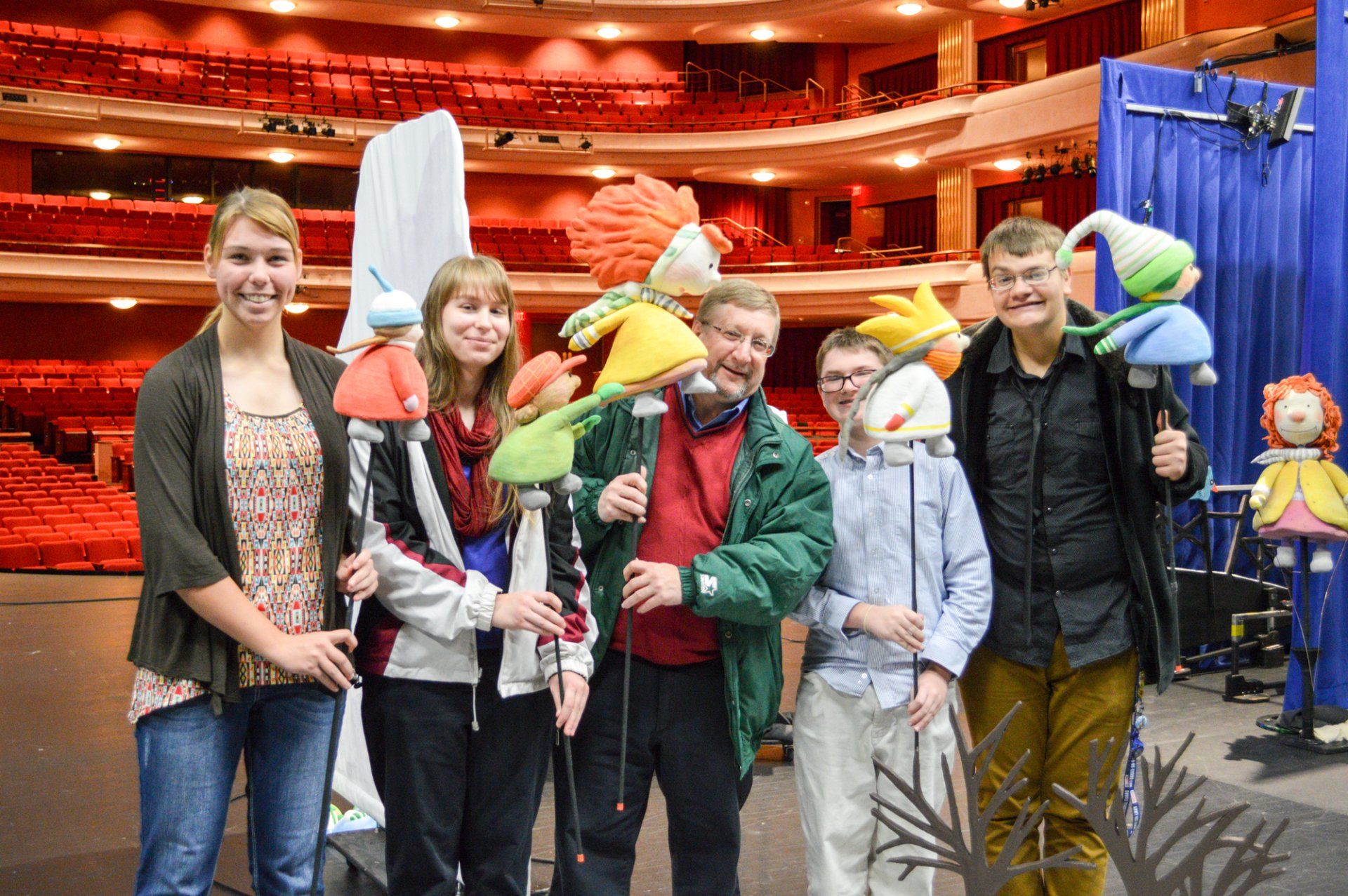 Puppeteers enjoy backstage tour at the Fox Cities PAC