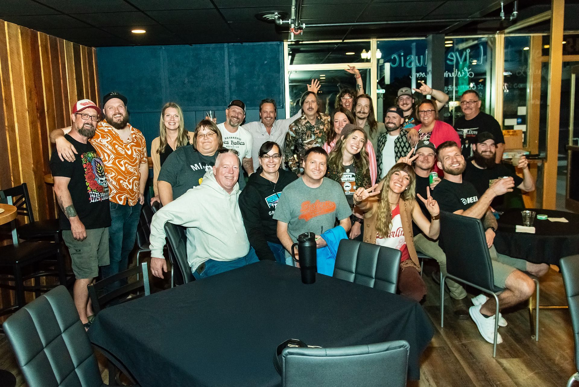 Maygen & The Birdwatcher, hosts, and fans at The Happy Productions Listening Room in Cambridge MN