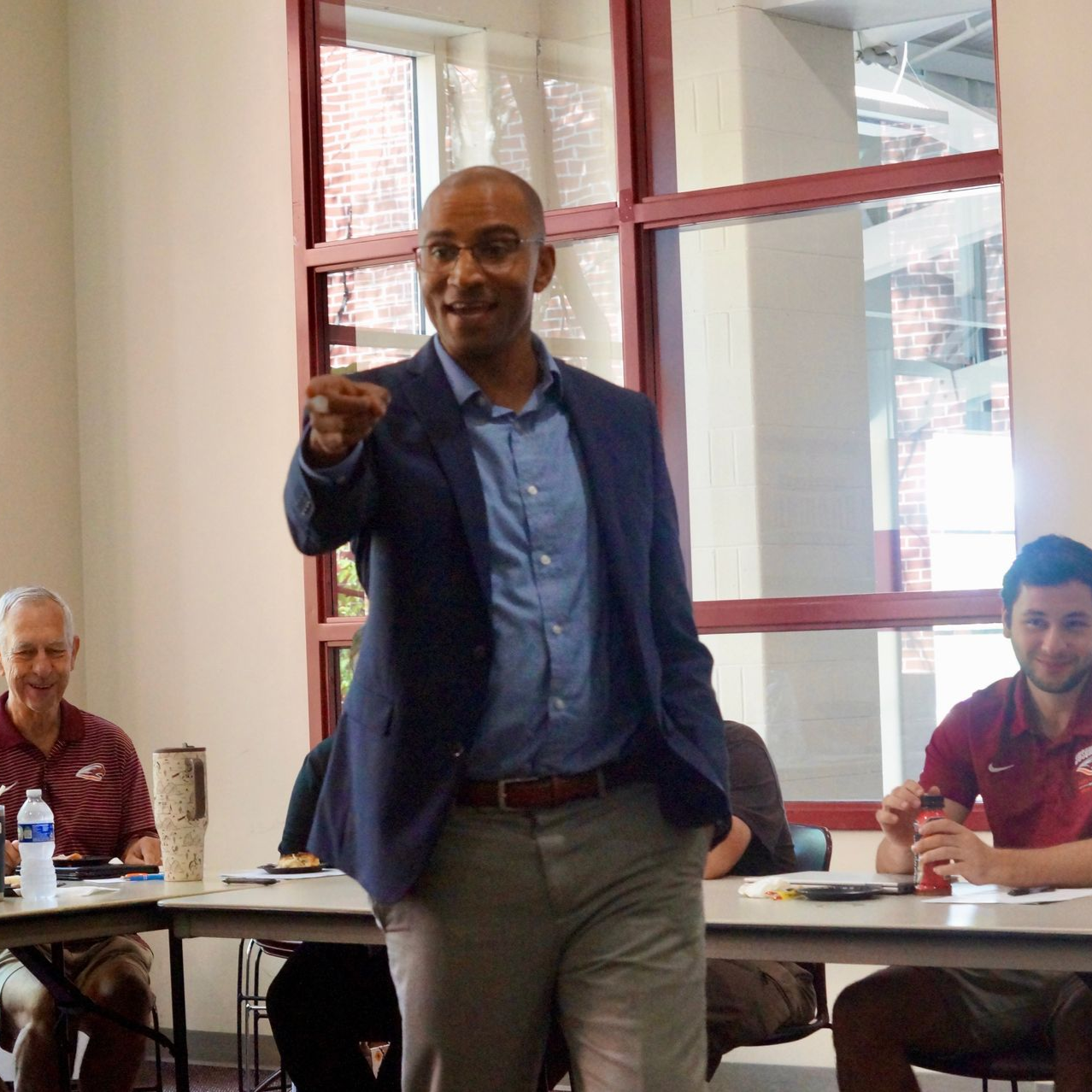 Jevon Gondwe doing a workshop for Susquehanna University Athletic Department
