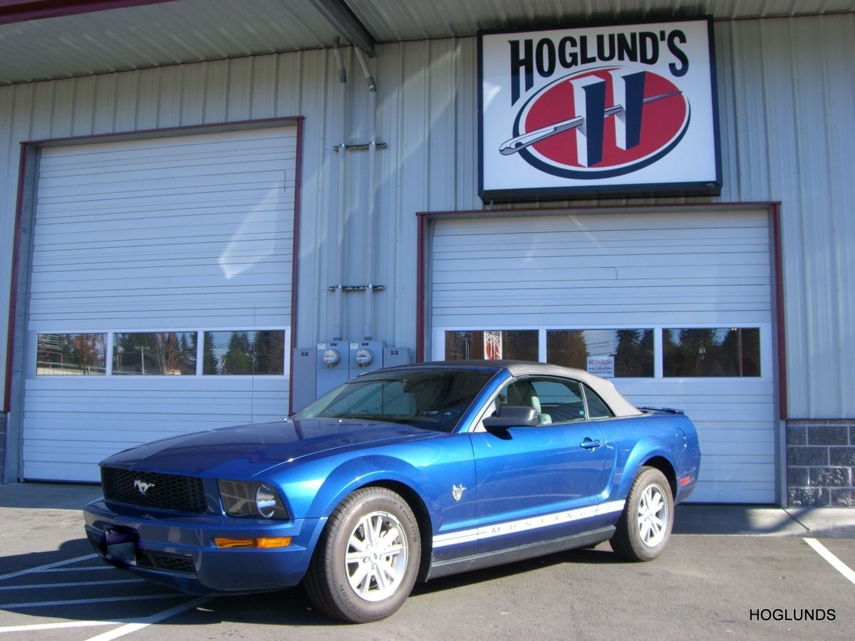 blue mustang convertible