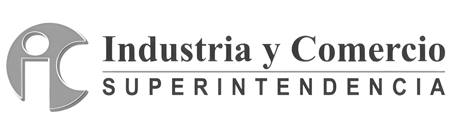 A black and white logo for industria y comercio superintendencia