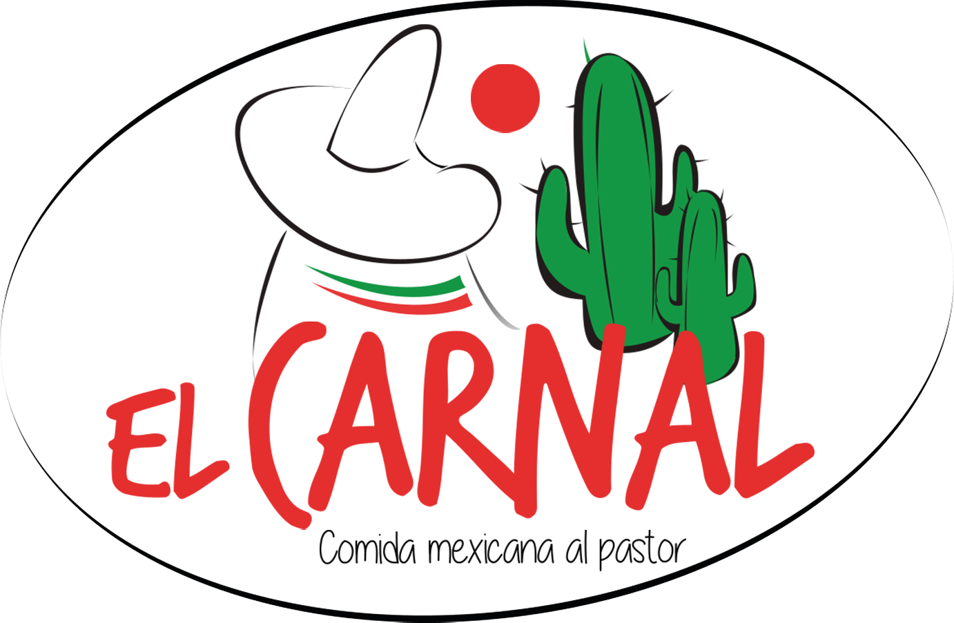 El logo de El Carnal es un cactus con un sombrero encima.