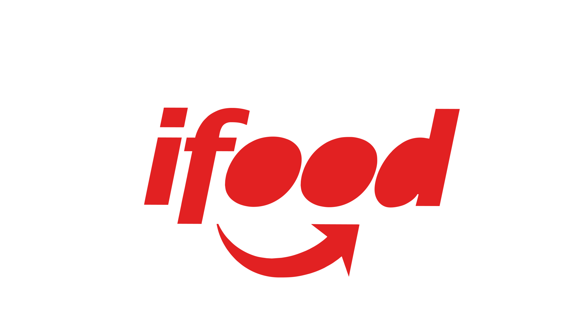 Un logotipo rojo y blanco para ifood sobre un fondo blanco.