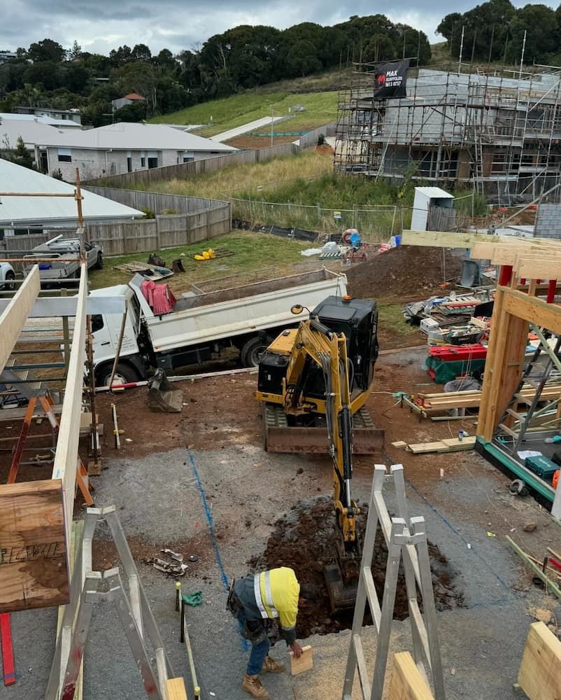 An Aerial View of a Construction Site With a Truck in the Background — Norcoast Diggers in Ballina, NSW
