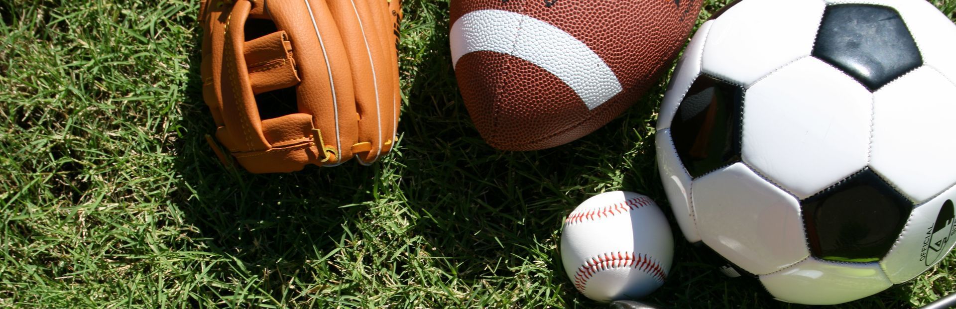 sports equipment set on a ground