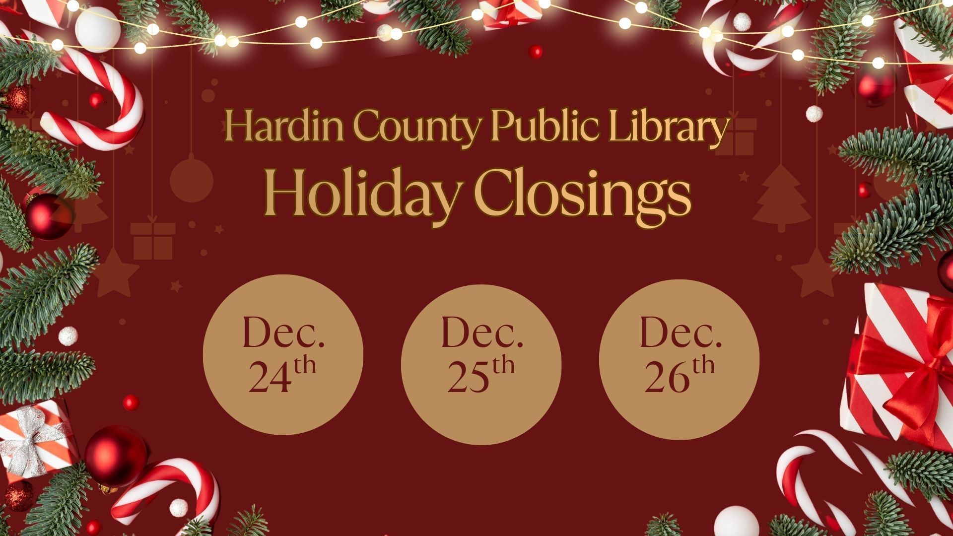 Holiday Closings Graphic