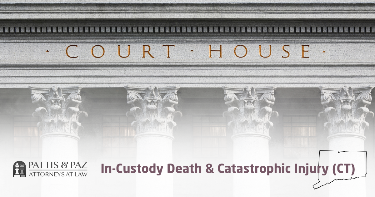 Courthouse facade with text 