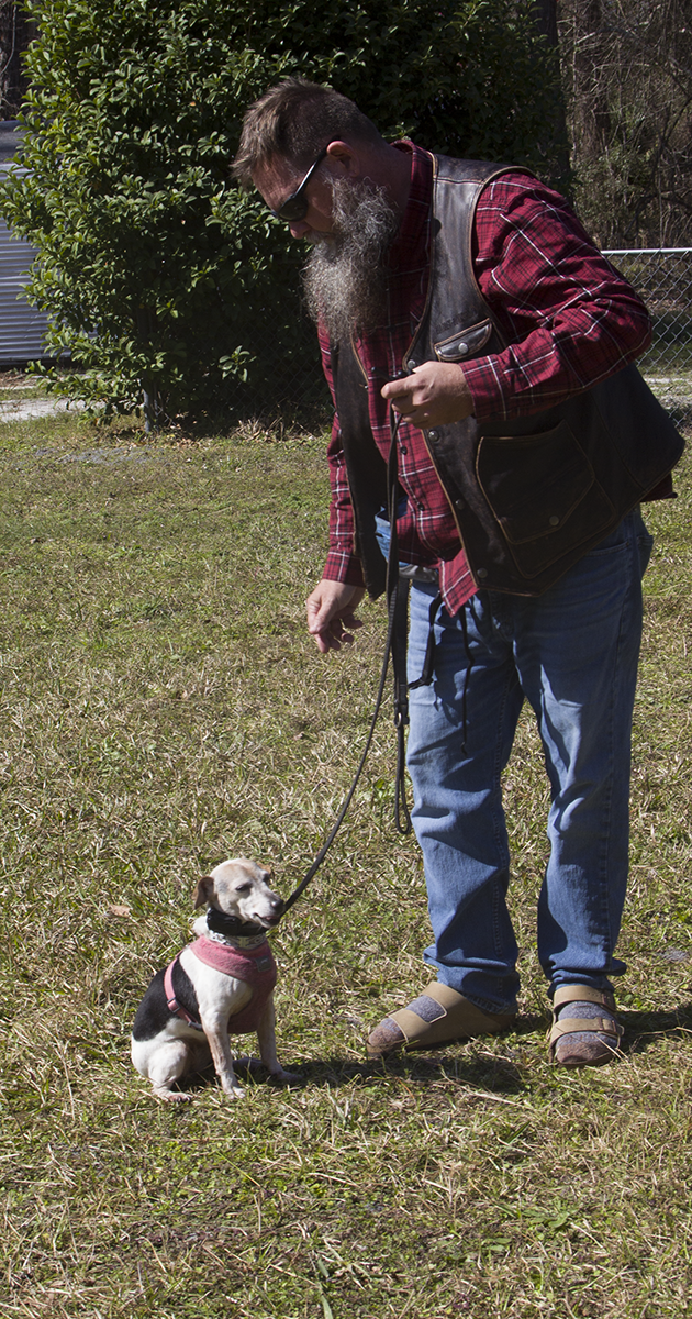 Alex Kaminaris training dog and client