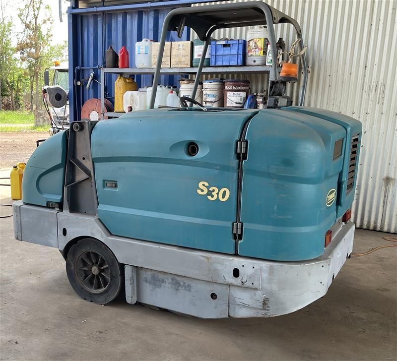 Turquoise S30 industrial sweeper in a workshop  — Industrial Power Sweeping Services Pty Ltd In Knuckey Lagoon, NT