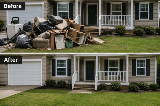 before and after house junk removal