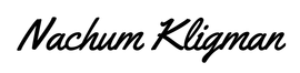 The name nachum kligman is written in black on a white background.