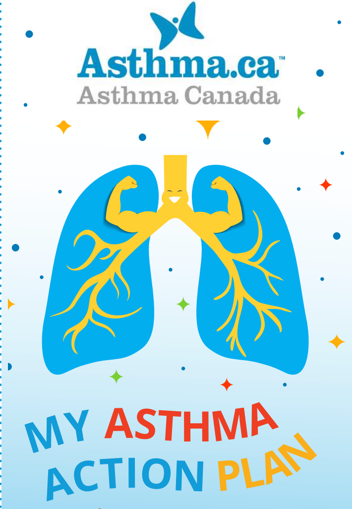 Poster with blue lungs and a smiling yellow airway. Text reads