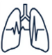 Lungs with an EKG line running through them.