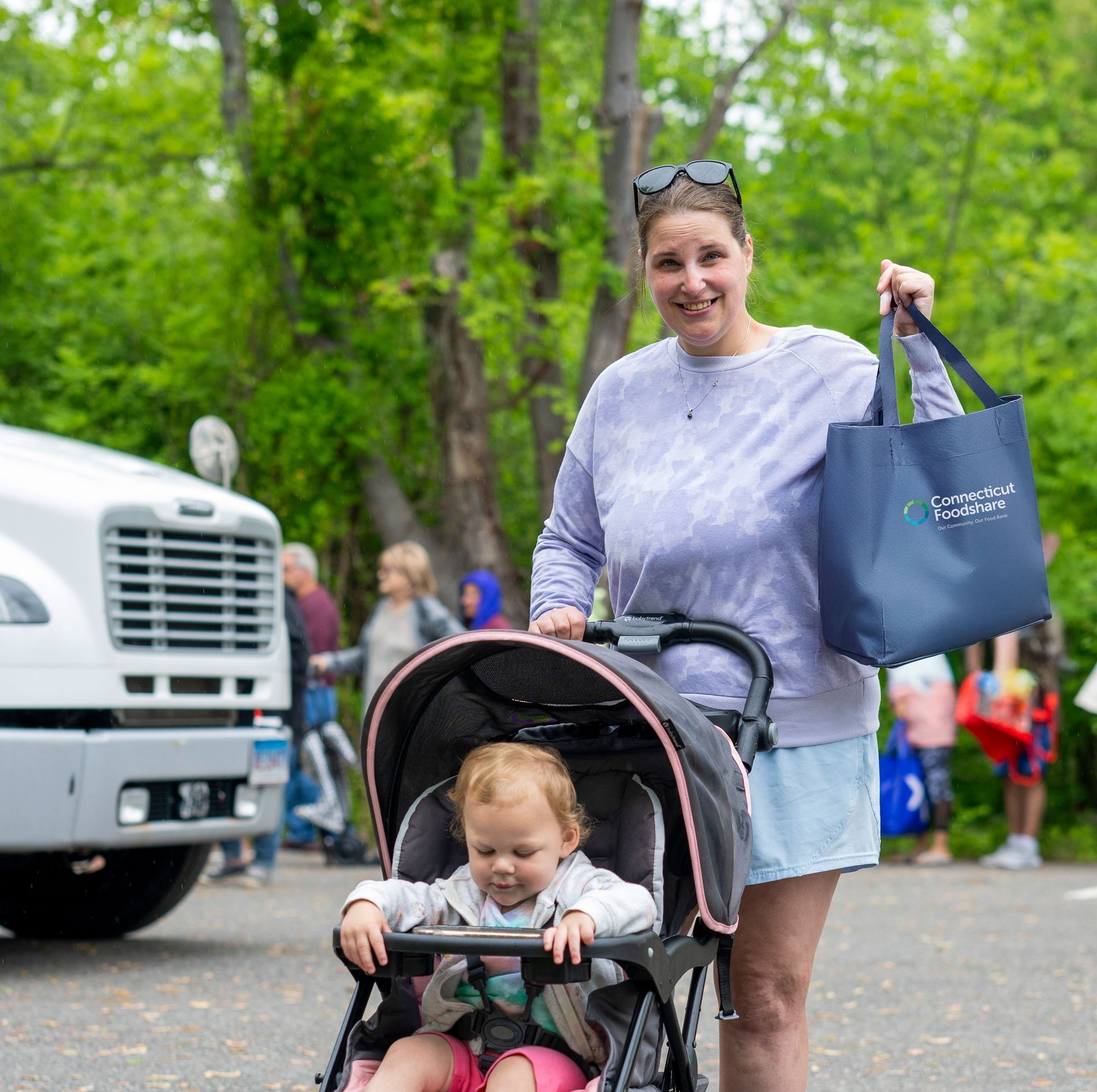 Meet Grace and Baby Josie, visiting a Connecticut Foodshare mobile food pantry.