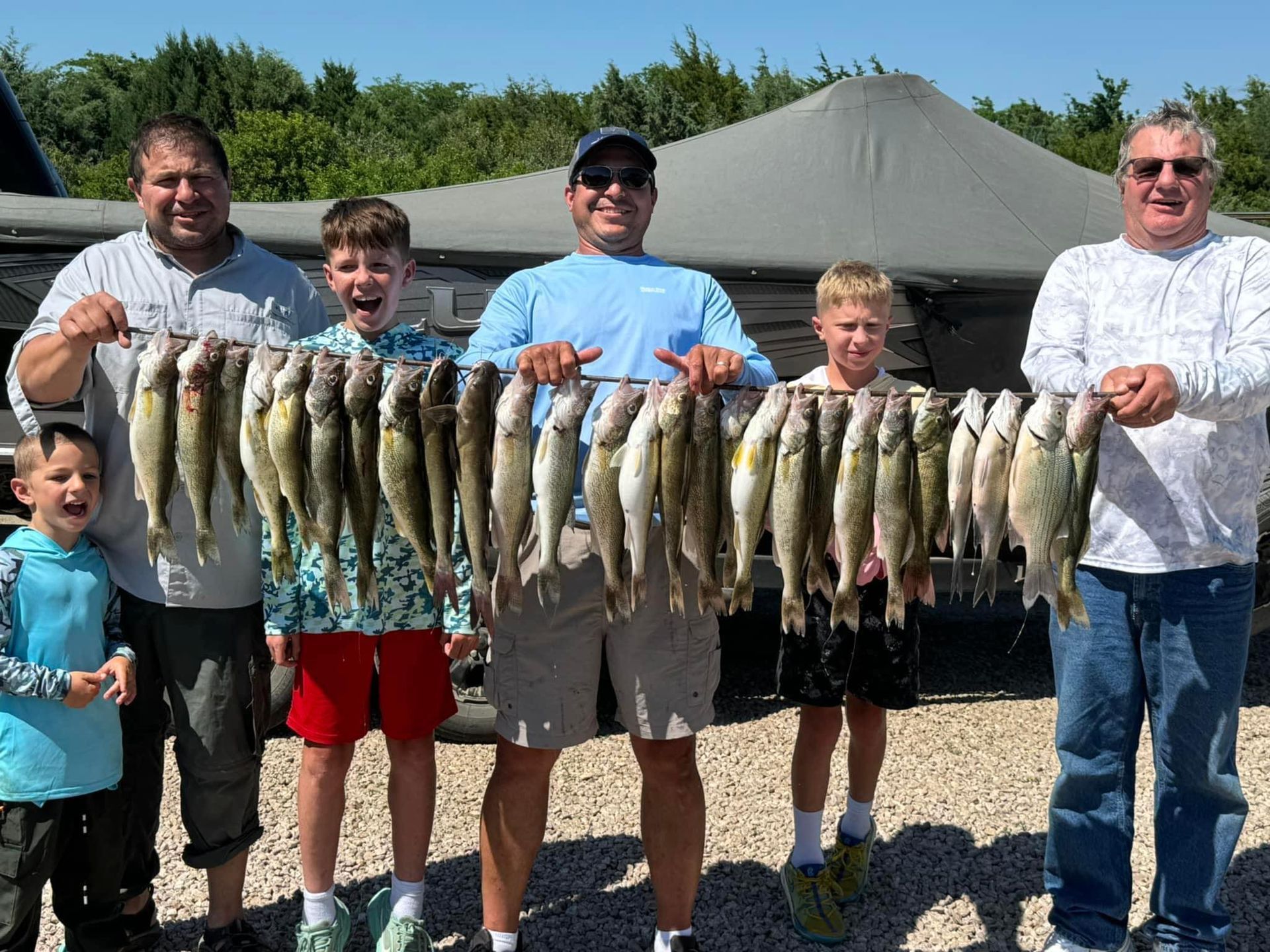 South Dakota Walleye Fishing, family holding days's limit