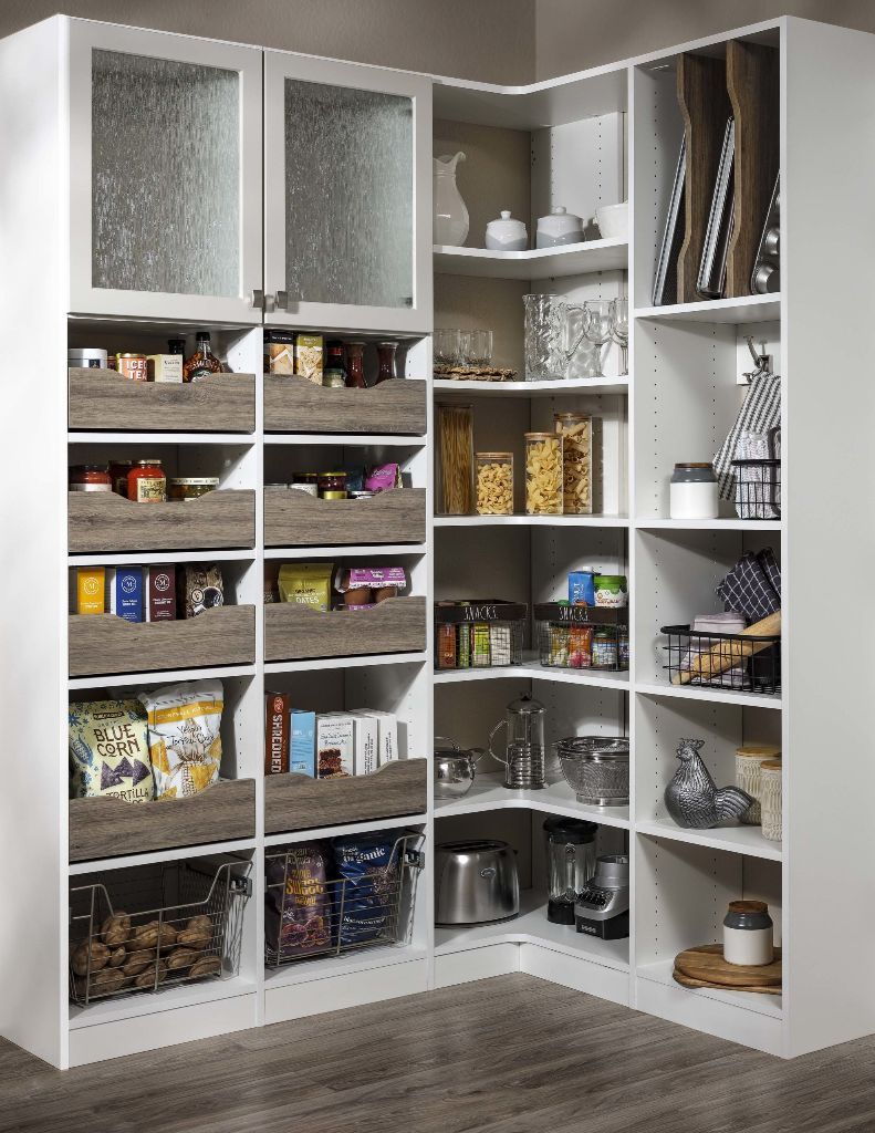 Custom kitchen pantry shelving