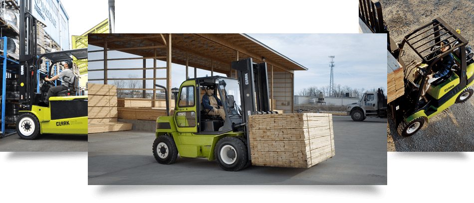 Clark Forklift trucks are great for moving timber and other heavy items