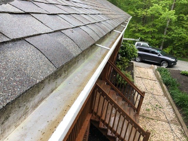 Gutter After Removing The Leaves — Henrico, VA — Central Virginia Power Washing