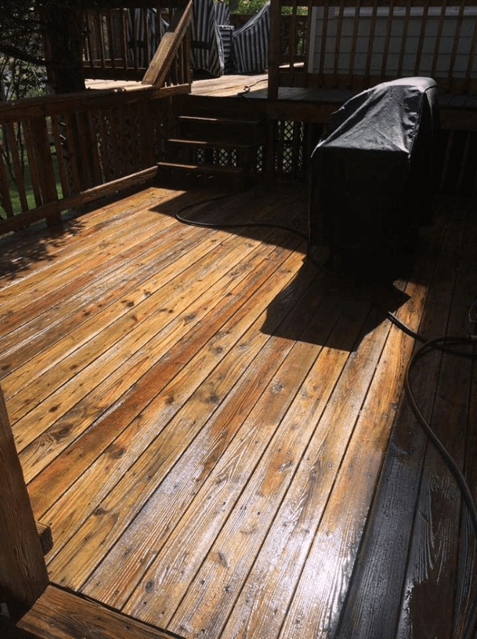 Residential Wooden Floor After Power Washing – Kents Store, VA – Central Virginia Power Washing