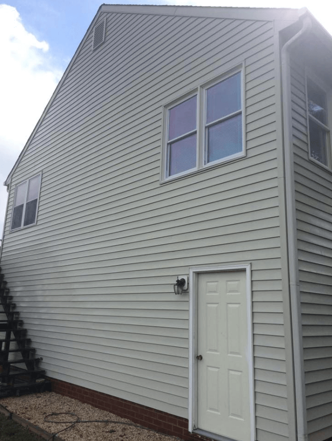 Wall of a Two-Storey House After Power Washing – Kents Store, VA – Central Virginia Power Washing