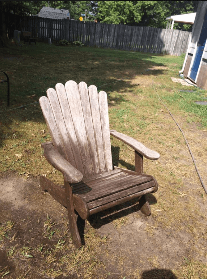Wooden Chair Before Power Washing – Kents Store, VA – Central Virginia Power Washing