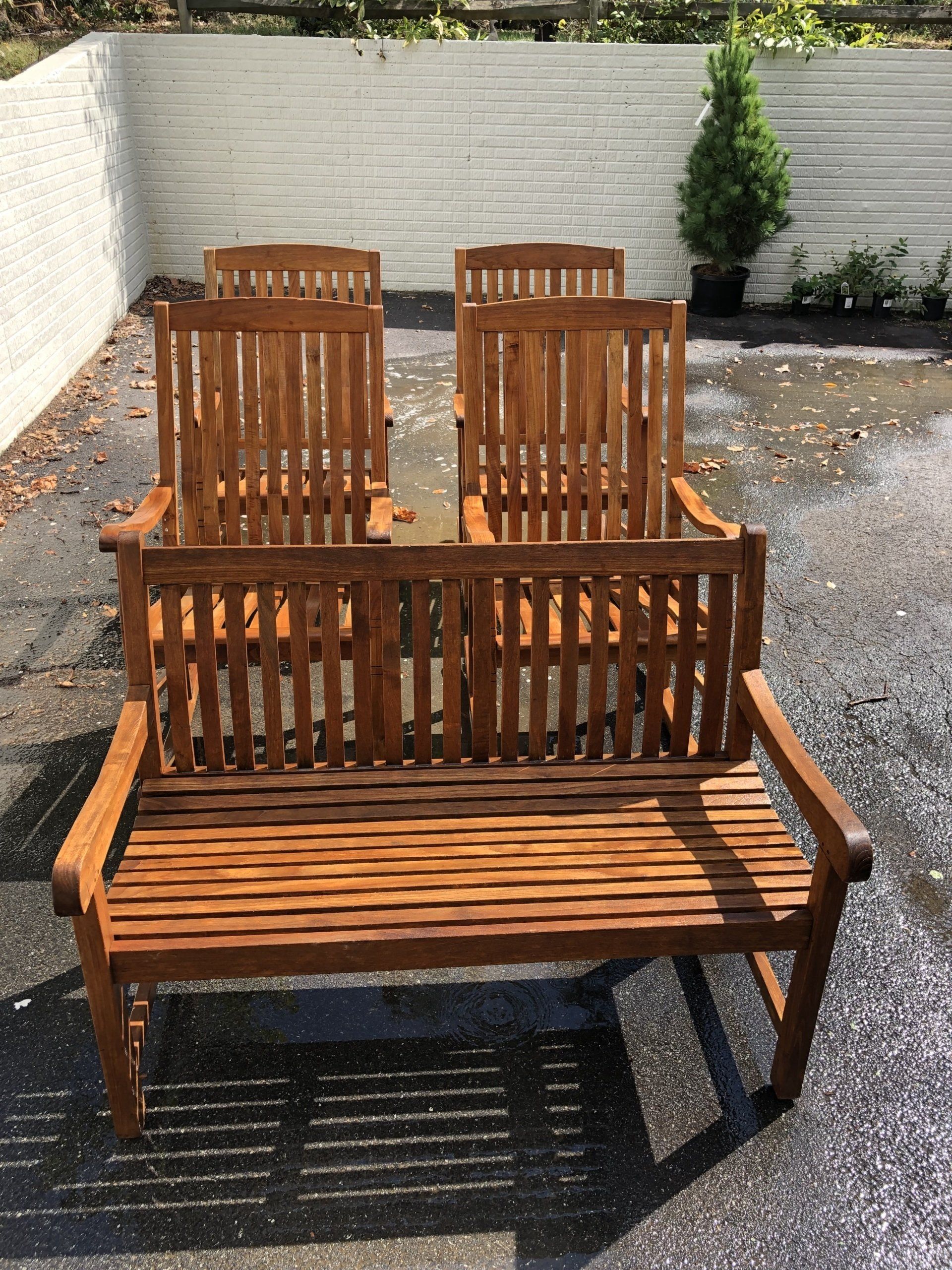 cleaned new look old wood chairs