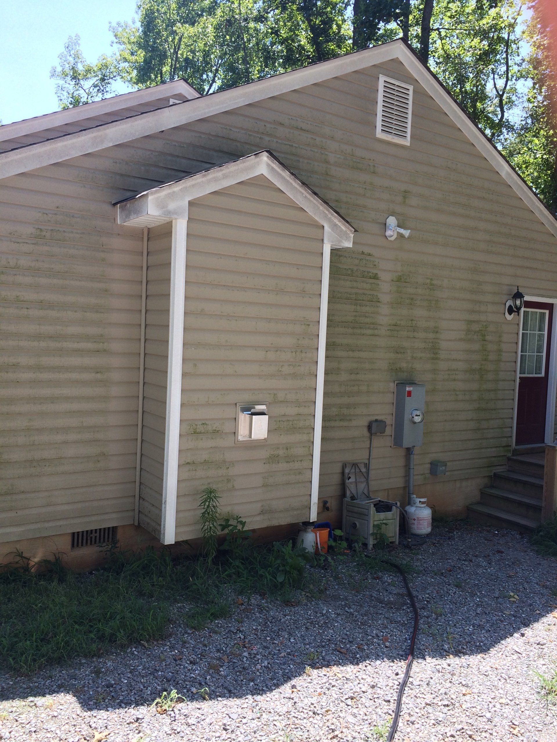 dirty light brown color exterior  house