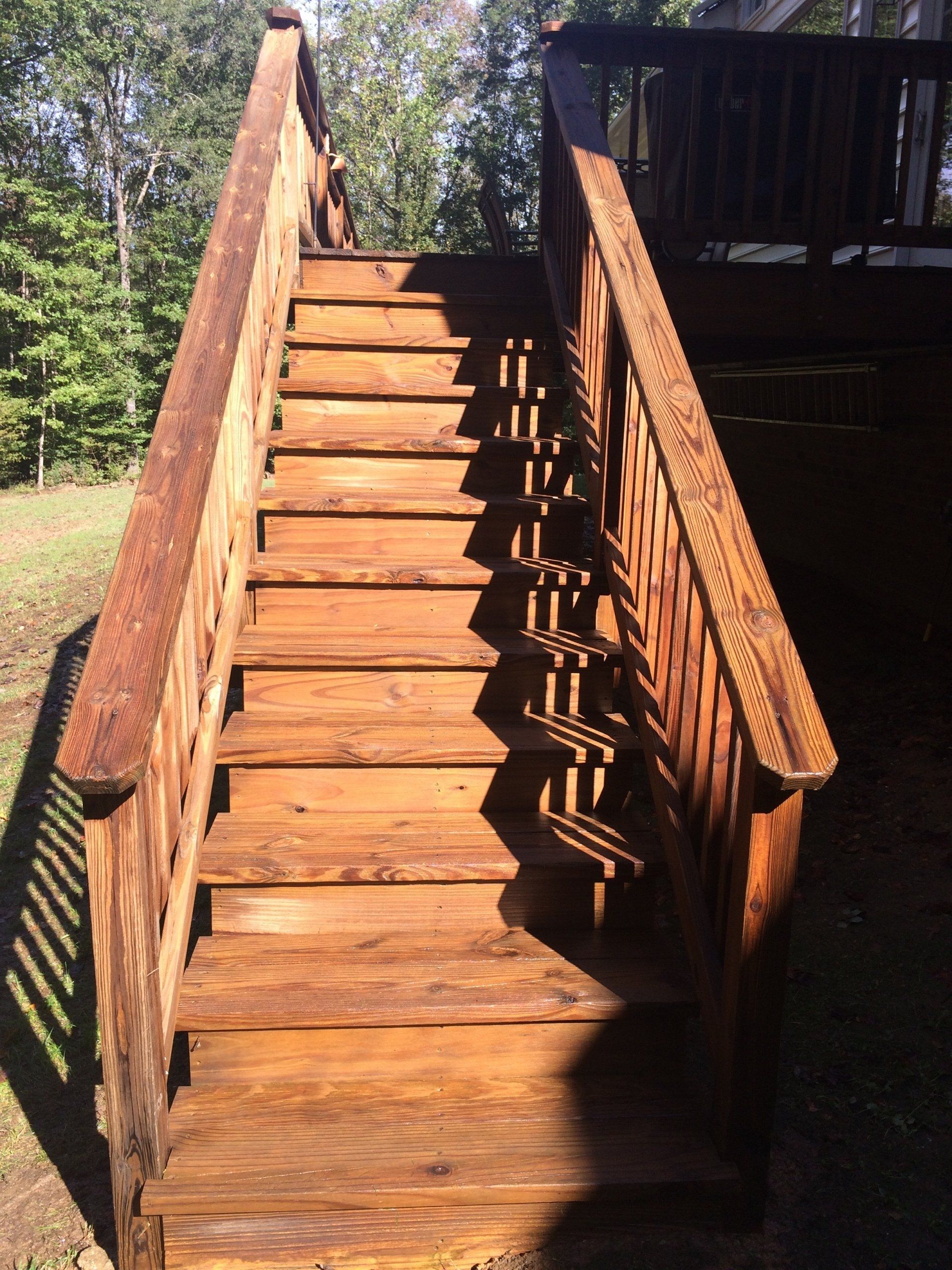 cleaned new look old wood stairs