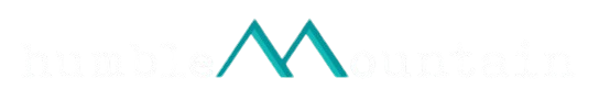 Teal geometric logo resembling two connected peaks on a white background